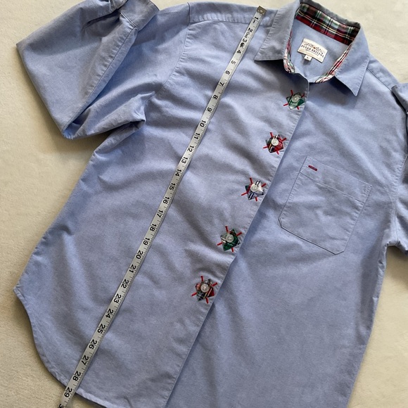 Vintage Susan Bristol Women’s Cotton Oxford Shirt – Button Down, Plaid Trim - Picture 13 of 16